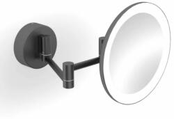 Stella kozmetikai tükör 20x20 cm kerek világítással fekete 22.00230-B (2200230B)