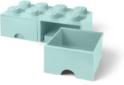 LEGO® Aqua kék fiókos tároló doboz, 8 bütyökkel (40061742)