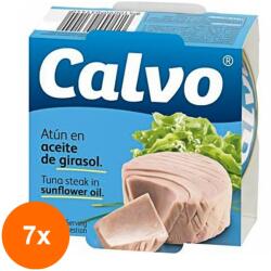 Calvo Set 7 x Ton in Ulei Floarea Soarelui Bucati Calvo 160 g