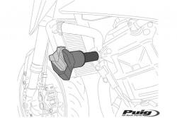 Puig Frame sliders PUIG R19 22194N fekete részére HONDA CBR 600 RR 2024-2025