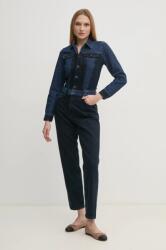 Pepe Jeans farmer kezeslábas VALERIE sötétkék, galléros, pamut, PL230508 - sötétkék M