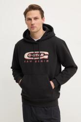 G-Star RAW felső fekete, férfi, nyomott mintás, kapucnis, D26347-D733 - fekete L
