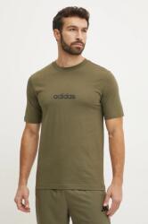 Adidas pamut póló Essentials Linear zöld, férfi, nyomott mintás, JE9001 - zöld L