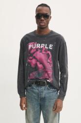 Purple Brand pamut hosszúujjú TEXTURED JERSEY LS TEE szürke, nyomott mintás, P204-JBFP125 - szürke M