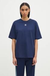 Adidas pamut póló Essential női, sötétkék, JC8968 - sötétkék XS