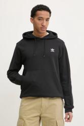Adidas pamut melegítőfelső Essential fekete, férfi, sima, kapucnis, JD2404 - fekete XL