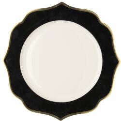 LE COQ PORCELAINE LE COQ /Ionica Farfurie plată, ø: 305 mm, fildeș, negru, margine aurie