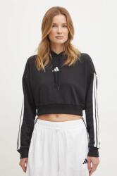 Adidas felső Essentials fekete, női, nyomott mintás, kapucnis, JE0017 - fekete M