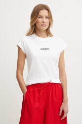 adidas pamut póló Essentials Linear női, bézs, JC8239 - bézs L