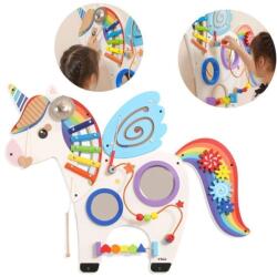 Viga Toys Tablă de manipulare senzorială din lemn Viga Unicorn FSC Montessori