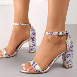 SOFILINE Sandale albe cu imprimeu floral 6816 -128 (6816PURPLE-40)