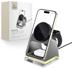 Tech-Protect A43 MagSafe vezeték nélküli töltő mobil / Apple Watch / AirPods 15W, fekete