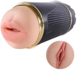 Lonely - száj és műpunci maszturbátor (natúr-fekete) - sexshopcenter