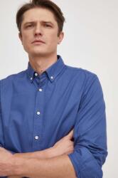 HUGO BOSS pamut ing férfi, legombolt galléros, regular - kék 44