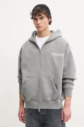 Purple Brand pamut melegítőfelső HWT FLEECE ZIP FRONT HOODY szürke, férfi, nyomott mintás, kapucnis, P460-HHGG125 - szürke M