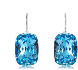  Platinával bevont téglalap fülbevaló égszínkék Swarovski kristállyal (0149. ) (2GL056436E)
