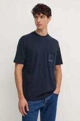Giorgio Armani t-shirt sötétkék, férfi, sima, 6DZMJC ZJXHZ - sötétkék XXL