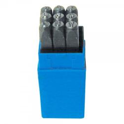 FEKU Set 9 poansoane cifre 10 mm 50-55 HRC DIN 1451 (D16019)
