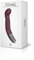  Titanz 8" Silicone Rechargeable Vibrator In Rubine Red