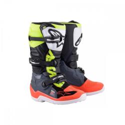 Alpinestars Tech 7S cross csizma, Gyerek, szürke-fehér-fluosárga-fekete-narancs 3/35.5 MÉRET (3411-0578)