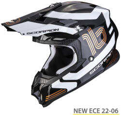 Scorpion VX-16 Air Tub cross bukósisak, metal black-white (46-377-61-04)