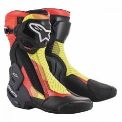  ALPINESTARS RACING SMX PLUS V2 motoroscsizma, FEKETE-FLUO PIROS-FLIO SÁRGA-SZÜRKE (2221019-1351)