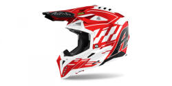 Aviator 3 Rampage bukósisak, fehér-piros, fényes (AV3RAM55-2XL)