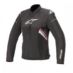 Alpinestars Stella T-GP Plus R v3 női motoroskabát, FEKETE-FEHÉR-FUKSZIA (2822-1288)