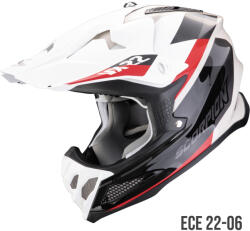 Scorpion VX-22 Air Beta cross bukósisak, black-white-red (32-453-336)