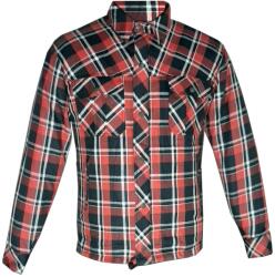 S-TECH Aramid flanel ing / kabát protektorokkal, piros-fekete (ST-flanel-2XL)