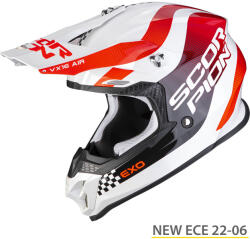 Scorpion VX-16 Air Soul cross bukósisak, white-red (46-376-59-06)