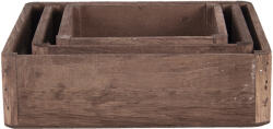 Clayre & Eef Set 3 tavi lemn maro 24x24x6 cm, 20x20x6 cm, 16x16x6 cm (6H2006) Tava