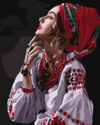 Ideyka Set pictura pe numere, cu sasiu, Portret traditional, 40x50 cm (KHO4962)