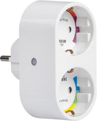 Ultralux Wi-fi smart КОНТАКТ, ДВОЕН, 16А, 3500w, 220-240v ac (wf2p16a)