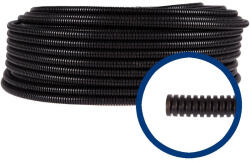 Mentavill Gégecső PVC Fekete 25mm Lépésálló 50m/tekercs (8018678020260)