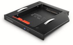 AXAGON RSS-CD12 2.5 SSD/HDD caddy into DVD slot 12.7 mm LED ALU csatlakozókártya/illesztő Belső SATA (RSS-CD12)