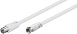 Goobay antenna kábel F csatlakozó/koax aljzat 2, 5m fehér (11830) (11830)