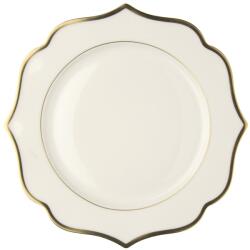 LE COQ PORCELAINE LE COQ Ionica Lapos tányér, ø: 200 mm, elefántcsont, arany szél