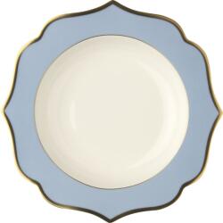 LE COQ PORCELAINE LE COQ Ionica Mély tányér hullámokkal, ø: 220 mm, elefántcsont, világoskék, arany szél