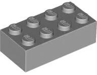 LEGO® 3001c86 - LEGO világosszürke kocka 2 x 4 méretű (3001c86)