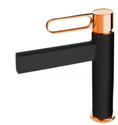 FDesign Baterie lavoar FDesign Zaffiro negru mat-rose gold lucios monocomanda (FDSFD1-ZFR-2-25)