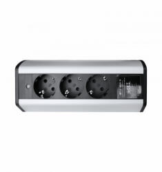 OMU system ARD20 3G asztalra rögzíthető elosztó 3x2+F schucko, ezüst, 250VAC 16A (ARD20 3G)