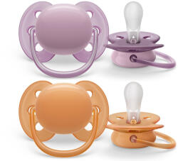 Philips Avent SCF091/31 Játszócumi Ultrasoft Premium neutral 0-6hó 2 db (rózsaszín-lila)