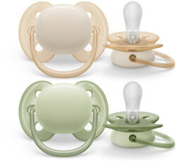 Philips Avent SCF091/05 Játszócumi Ultrasoft Premium neutral 0-6hó 2 db (zöld-barna) (9016575)