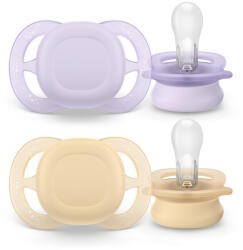 Philips Avent SCF075/01 Játszócumi ultra start neutral 0-2hó lányos 2 db (lila-sárga)