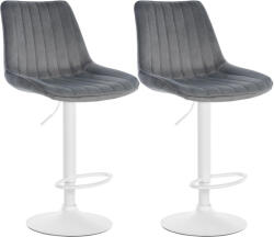 Larico Toni bársony bárszék trombitatalppal 2 db-os szett sötétszürke-fehér 324076