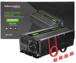 Qoltec Monolith tiszta szinuszhullámos inverter | 12V - 230V | 1000W | 2000W (QC-51934)