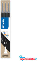 Pilot Rollertoll betét 0, 5mm, írásvastagság 3 db/csom Pilot Frixion Ball, írásszín fekete (BLSFRP5BS3)