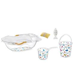 BabyJem Set cadita de baie cu 6 piese BabyJem (Culoare: Alb) (UPUbj_5402)