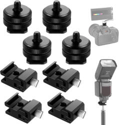 NEEWER 8in1 Vakupapucs-1/4" (4db) & Vaku-tartó Cold-Shoe-Állvány-1/4" (4db) Átalakító Stúdió-adapter Kit (10100957)